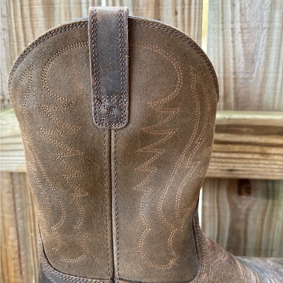 Ariat Brown Leather & Suede Groundbreaker Soft Round Toe Work Boots Size 11EE - Picture 4 of 15